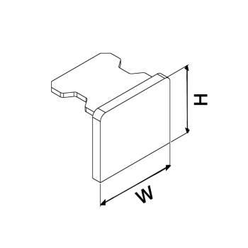 27mm U-Handrail End Cap - Model 7270 CAD Drawing